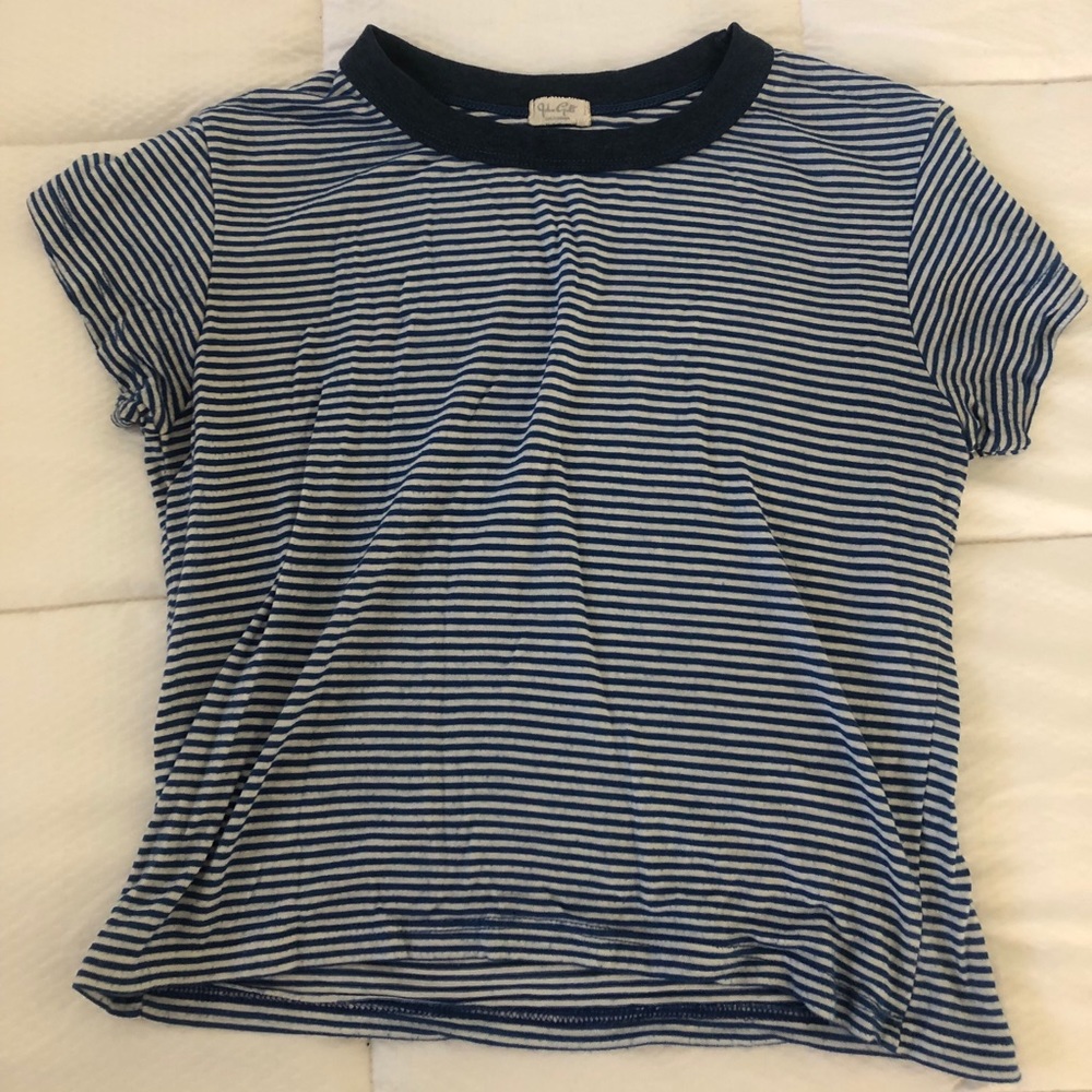Brandy Melville blue and white top